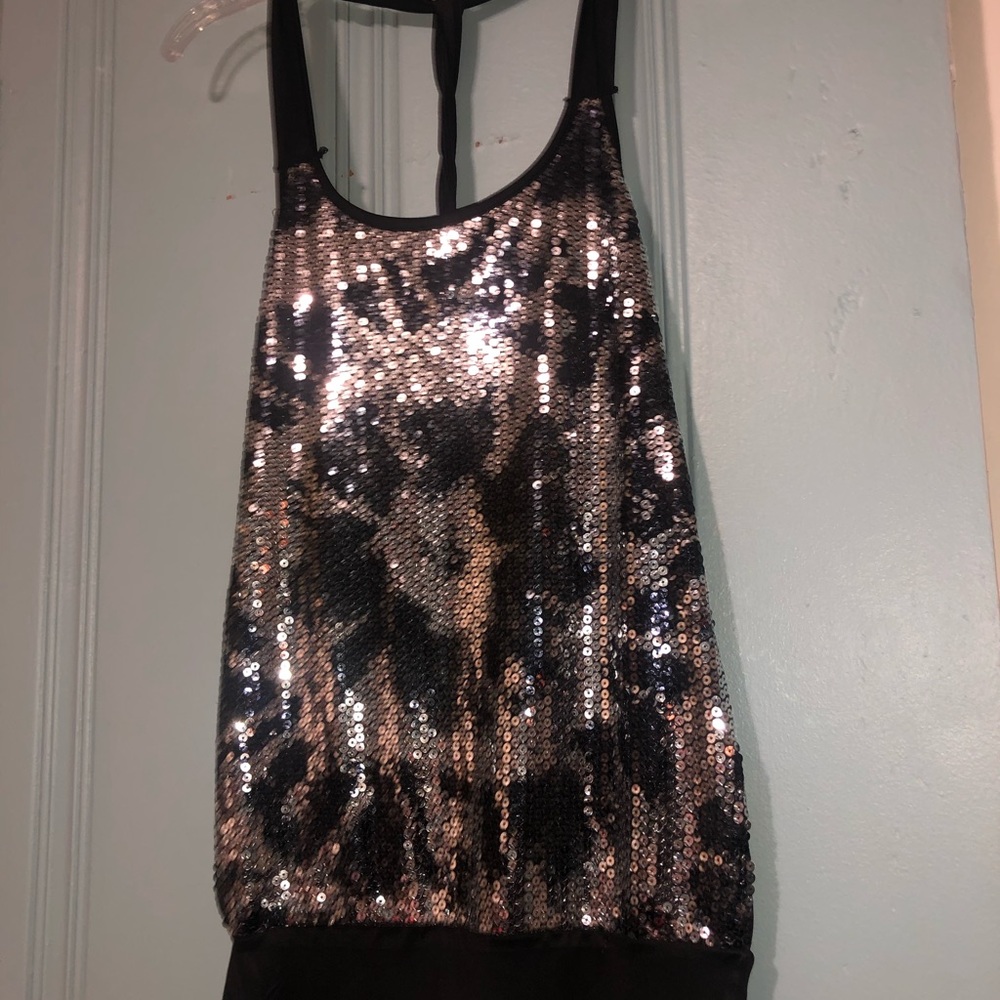 Black/Silver Sequin Top